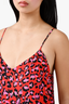 L'Agence Red Silk Animal Print Sleeveless Top Size XS