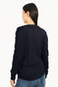 Lanvin Navy Draped Shoulder Top Size S