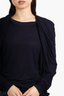 Lanvin Navy Draped Shoulder Top Size S