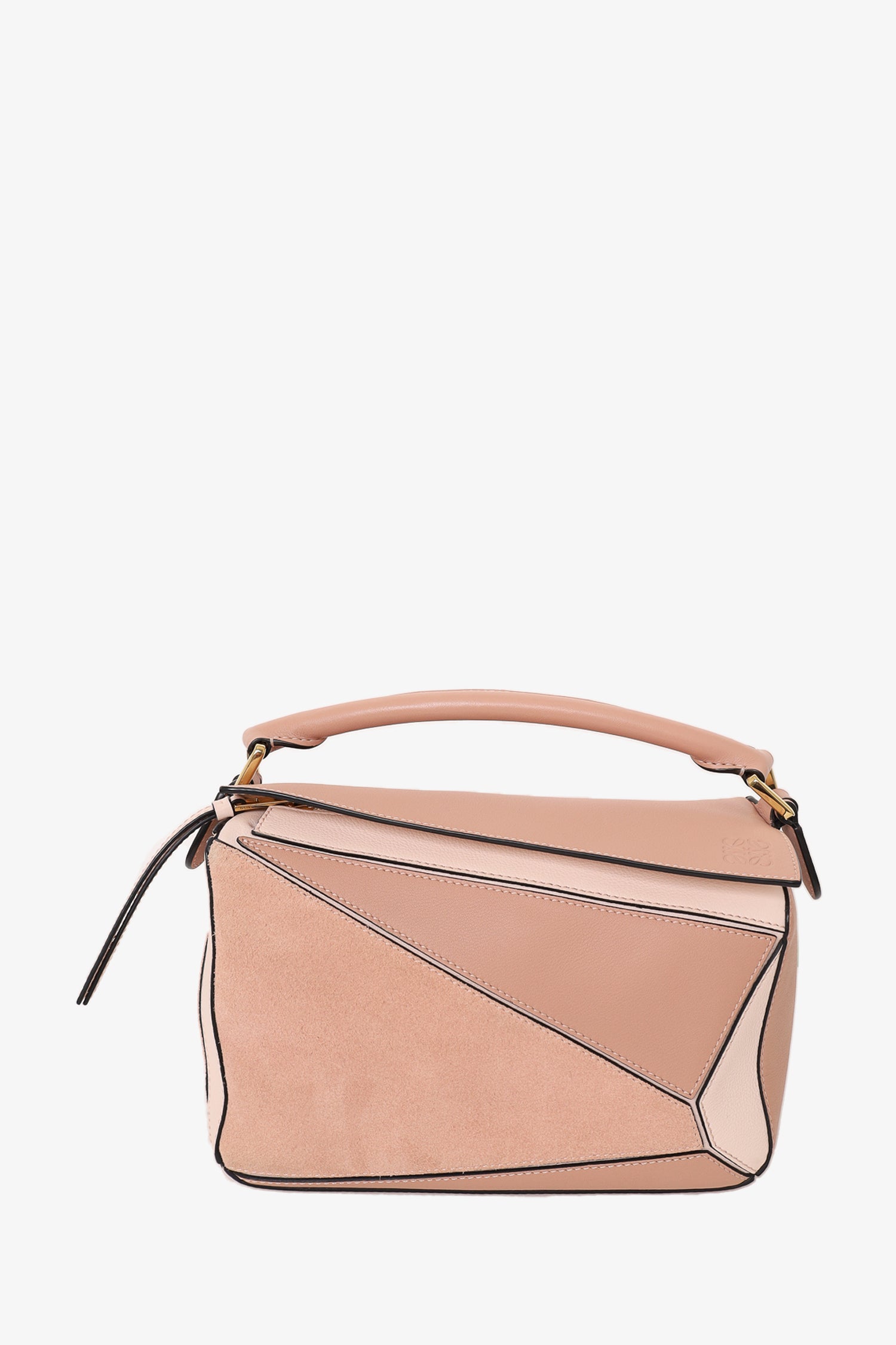 Loewe 2018 Blush Leather Suede Small Puzzle Bag Mine Yours