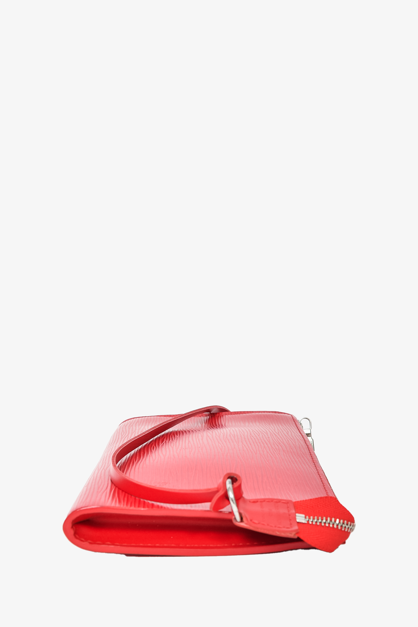 Louis Vuitton Red Epi Leather Pochette Accessories Wristlet Clutch