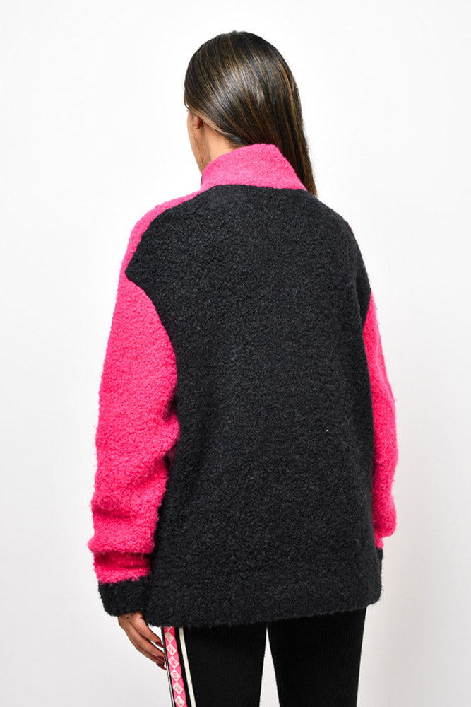 BodybyRavenTracy Waffle Knit Hoodie (Black/Pink) on Marmalade