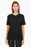 Louis Vuitton Black Cotton T-Shirt with Small Red Embroidered Logo Size L Mens