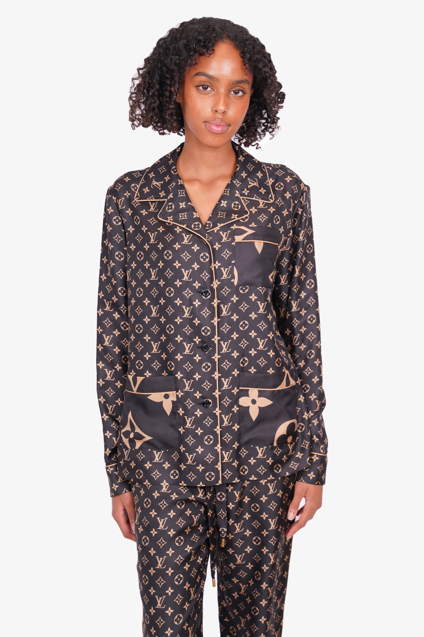 Louis Vuitton 2021 Pajama Monogram Lurex Jacquard Pants Black