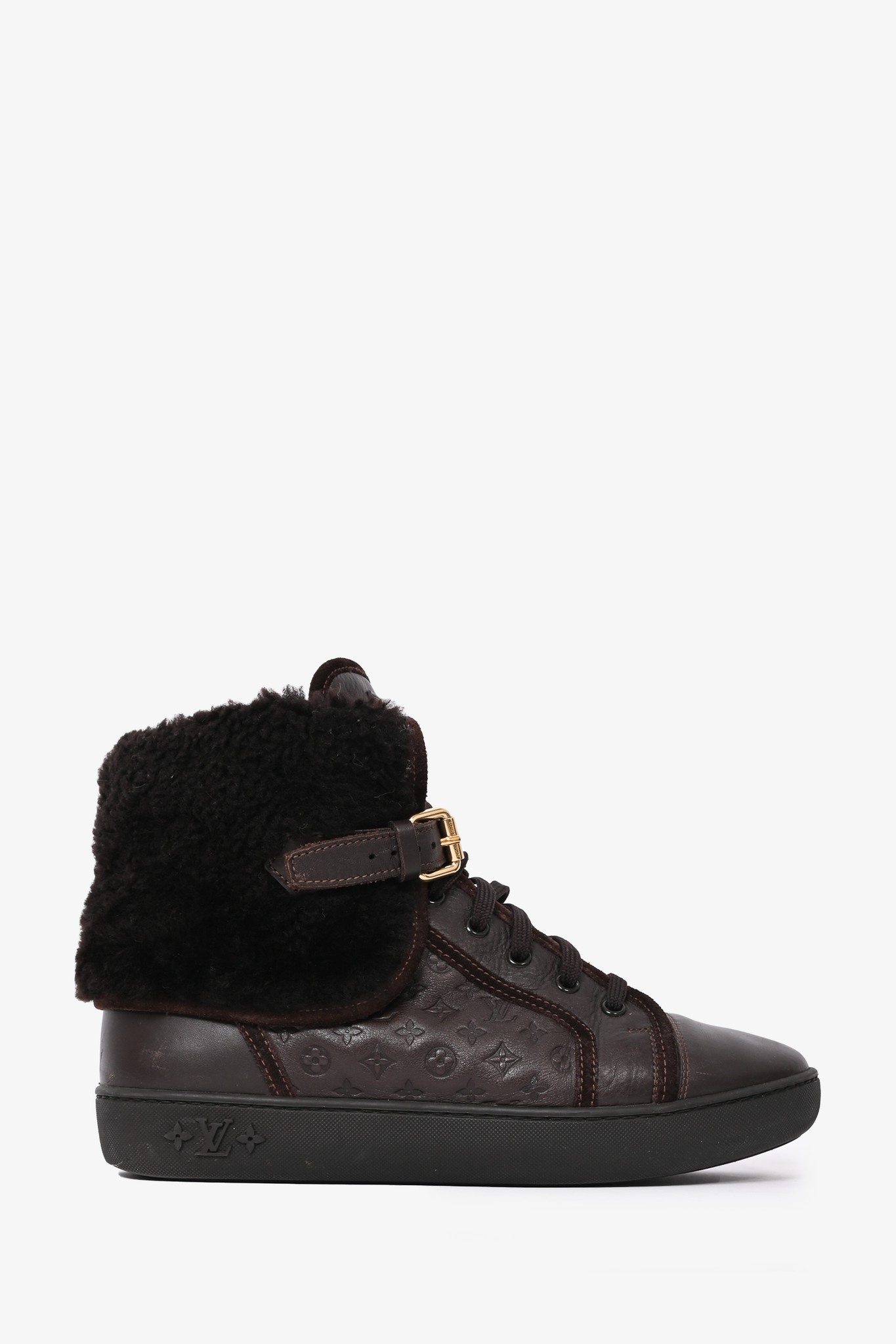 Louis vuitton black on sale lace up boots