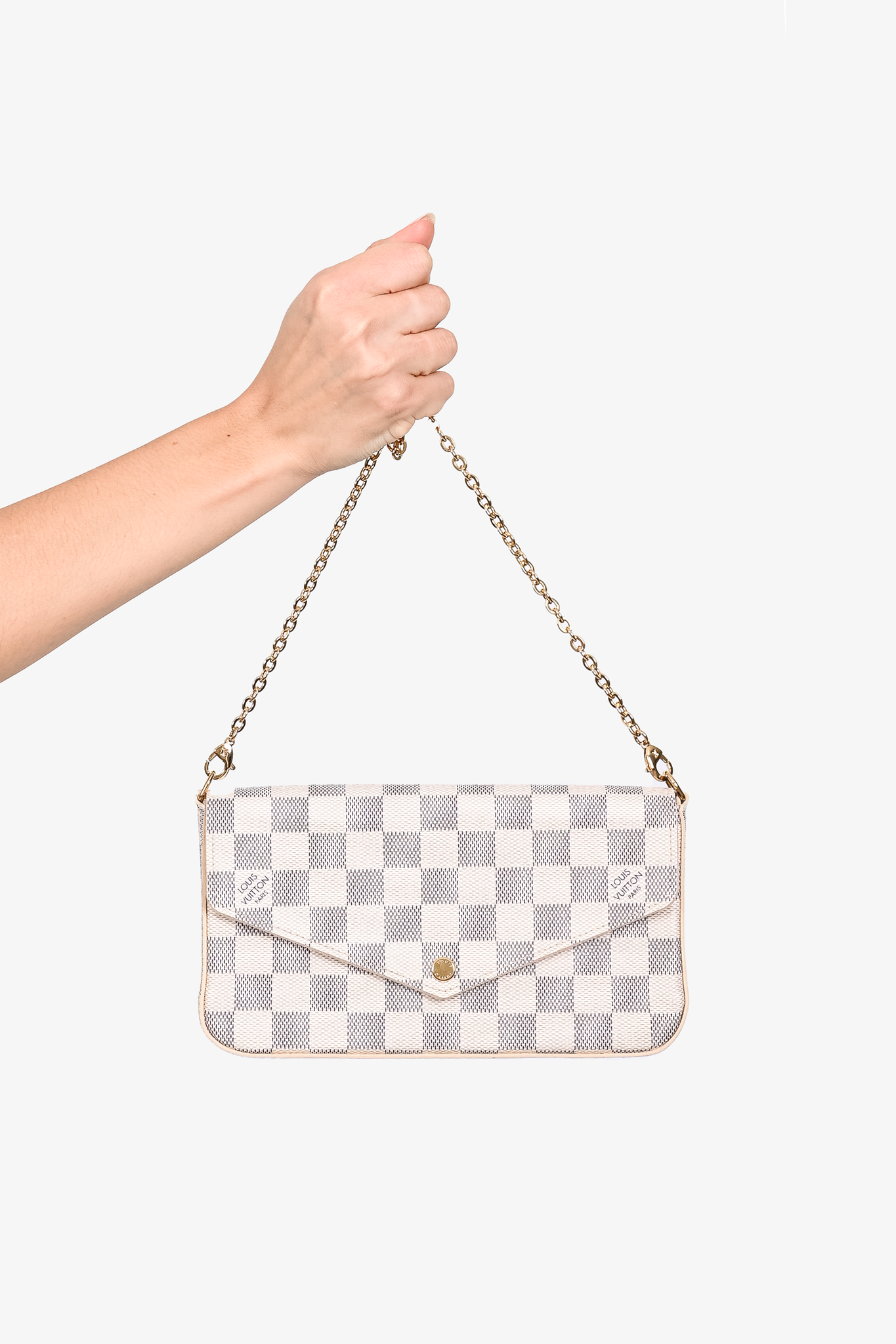 Pochette felicie damier on sale azur