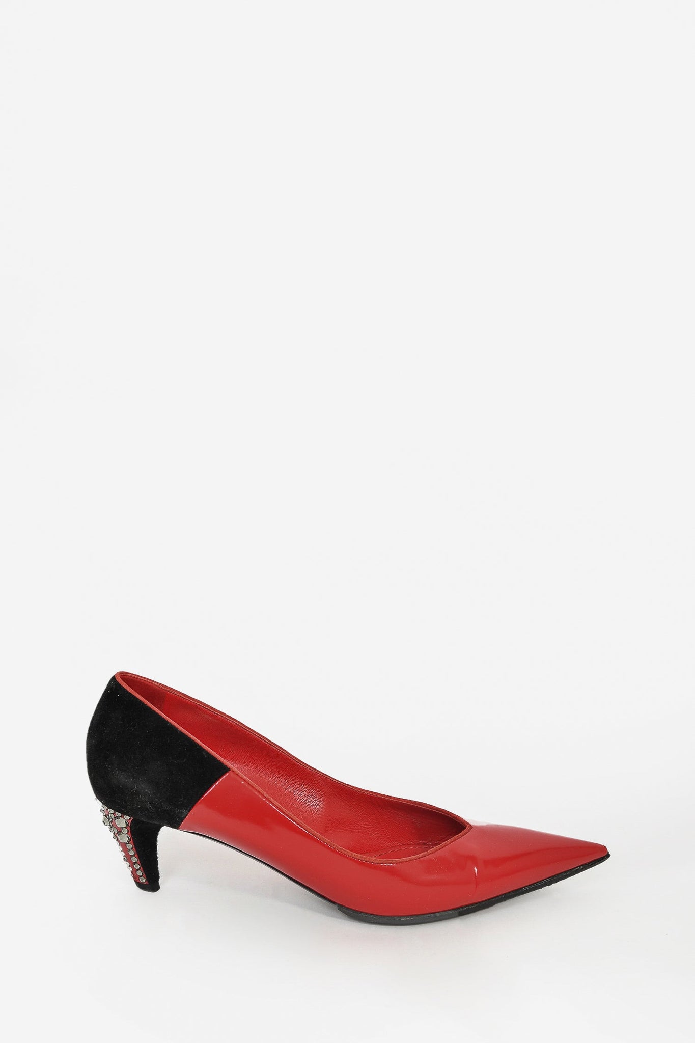 Louis Vuitton Red Suede Leather Pumps Shoes