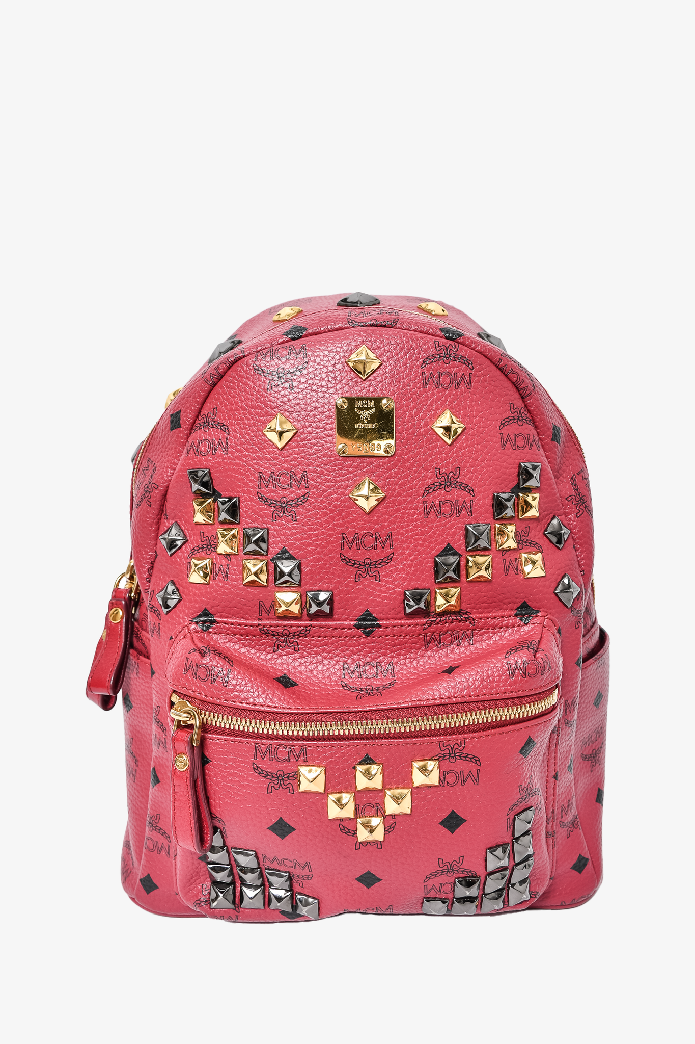 MCM Burgundy Leather Gold Studded Backpack – Mine & Yours