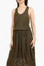 M Missoni Green Chevron Knit Sleeveless Midi Dress Est. Size M/L