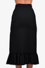 MSGM Black Ruffle Detail Midi Skirt Size 38