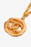 Pre-Loved Chanel™ Gold Tone Coco Mark CC Round Necklace