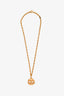 Pre-Loved Chanel™ Gold Tone Coco Mark CC Round Necklace