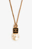 Pre-Loved Chanel™ Gold Tone Coco Mark Pearl Necklace