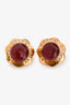 Pre-Loved Chanel™ Gold Tone Red Stone Clip On Earrings