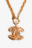 Pre-Loved Chanel™ Gold Toned Quilted CC Toggle Necklace