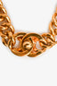 Pre-Loved Chanel™ 1996 Gold Toned CC Turn-Lock Chunky Choker Necklace