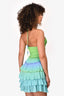 Rococo Sand Green/Blue Cut-Out Pleated Sleeveless Mini 'Kiki' Dress Size S