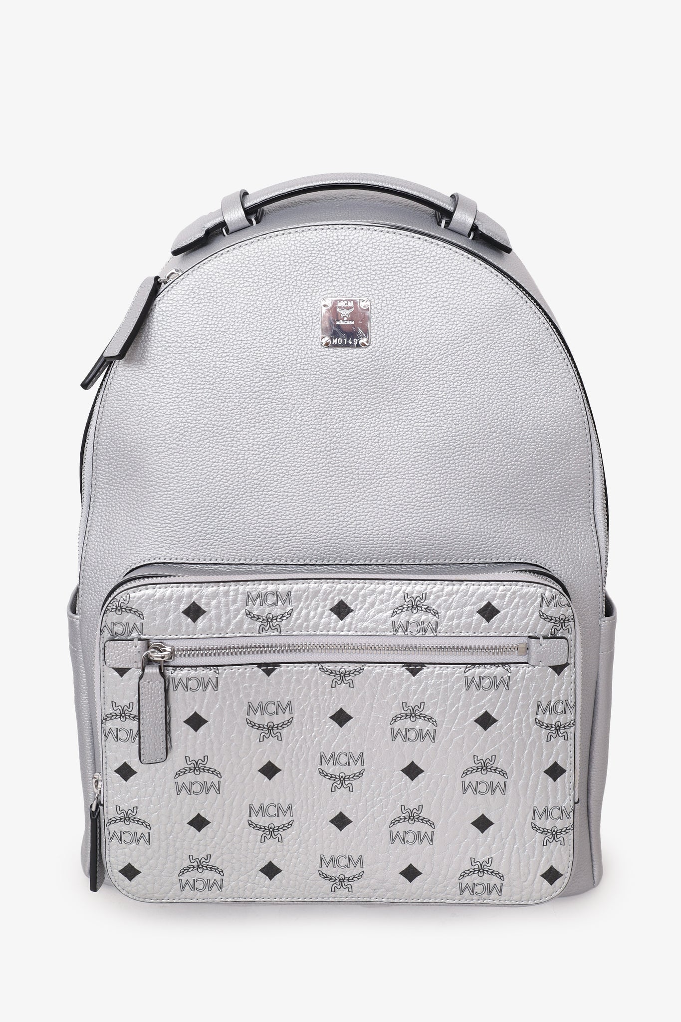 Grey mcm outlet backpack