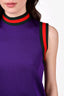 Gucci Purple Web Trim Mockneck Mini Dress Size S