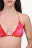 Versace Multicolour Pink & Gold Bikini Top + Bottom Swim Set Size 3