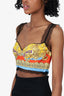 Versace Multicolor Print Silk Bralette Top Size 38