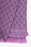 Gucci Purple Wool GG Monogram Scarf