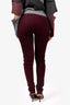 Zero + Maria Cornejo Burgundy Suede Leggings Size 6