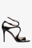 Jimmy Choo Black Patent Leather Heeled Sandals Size 40.5