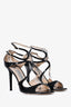 Jimmy Choo Black Patent Leather Heeled Sandals Size 40.5