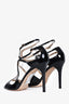 Jimmy Choo Black Patent Leather Heeled Sandals Size 40.5