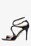 Jimmy Choo Black Patent Leather Heeled Sandals Size 40.5