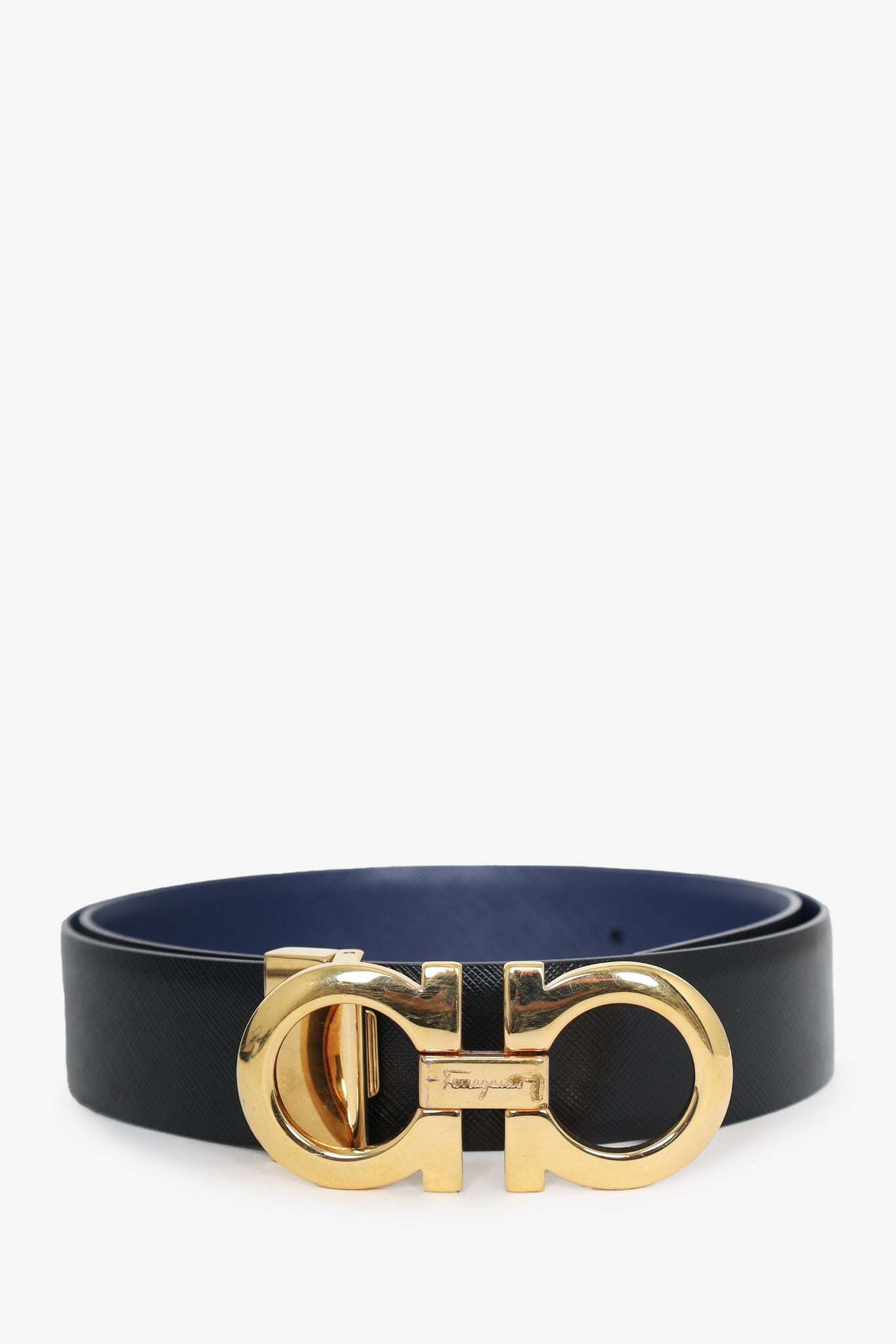 Gold buckle clearance ferragamo belt