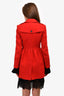 Burberry Brit Red Wool Double Breasted Coat Size 4