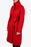 Max Mara Studio Red Wool Belted Coat Size 6