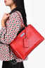 Prada Red Leather 'Etiquette' Tote Bag