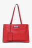 Prada Red Leather 'Etiquette' Tote Bag