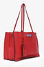 Prada Red Leather 'Etiquette' Tote Bag