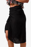 Isabel Marant Etoile Black Wrap Ruffled Midi Skirt Size 34