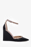 Valentino Black/Nude Leather 'Rockstud' Wedges Size 38.5