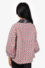 Gucci White/Red Horsebit Print Leather Collared Jacket Size 40