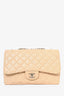 Pre-loved Chanel™ 2010/11 Beige Caviar Leather Jumbo Classic Flap Bag