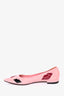 Prada Pink Patent Leather Kiss Print Flats Size 36