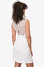 Sandro White Eyelet Detail Sleeveless Midi Dress with Side Tie Est. Size S