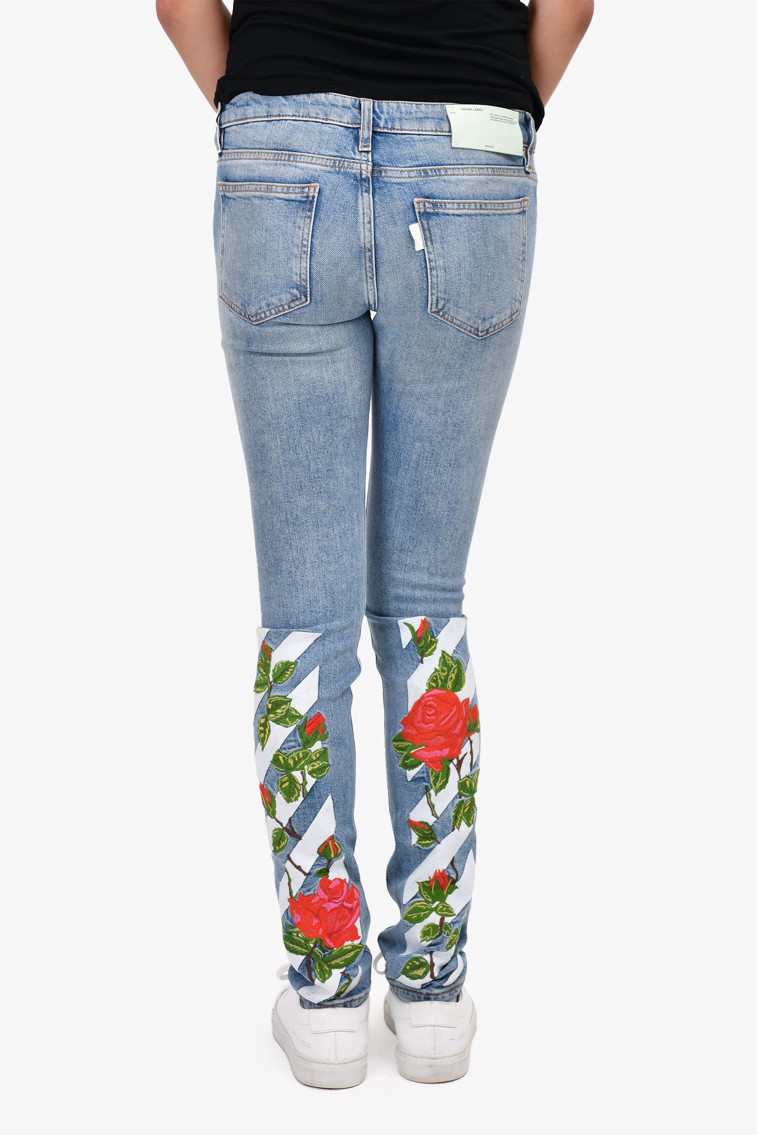 Off white fashion rose jeans