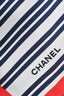Pre-Loved Chanel™ Blue/Red Silk Striped Scarf