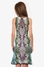 Roberto Cavalli 2000s Purple/Blue Snake Print Knit Sleeveless Midi Dress Size 40