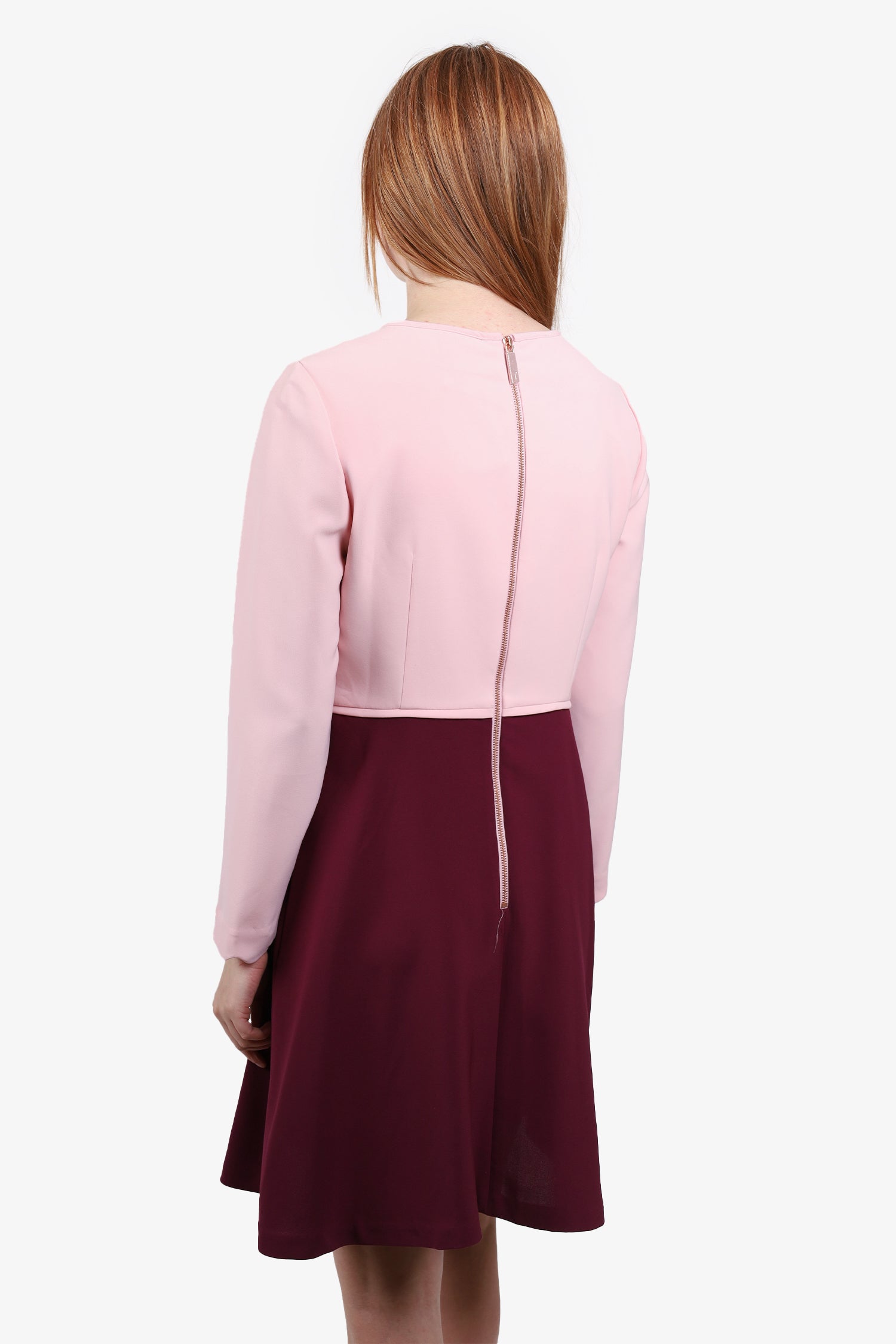 Ted Baker Pink Purple Preenna Scalloped Bow Detail Dress Size 3 Mine Yours