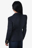 Balmain Navy Textured Single Breasted Blazer Size 38