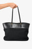 Saint Laurent Black Leather/Wicker Boucle Shopping Tote