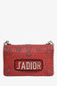 Christian Dior Red Studded Embossed Leather Dio(r)evolution J'Adior Flap Bag